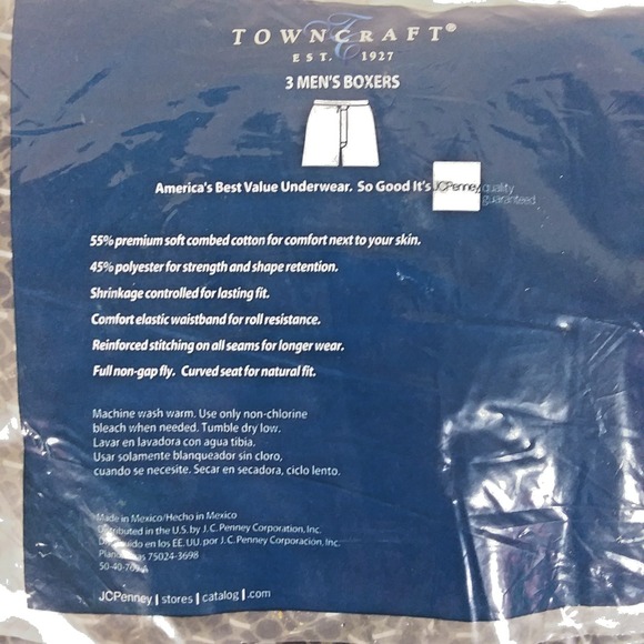 TownCraft JC‎ Penney Mens Boxers Shorts 3 Pack Sz 40 Vintage Daddy Underwear - Picture 4 of 6
